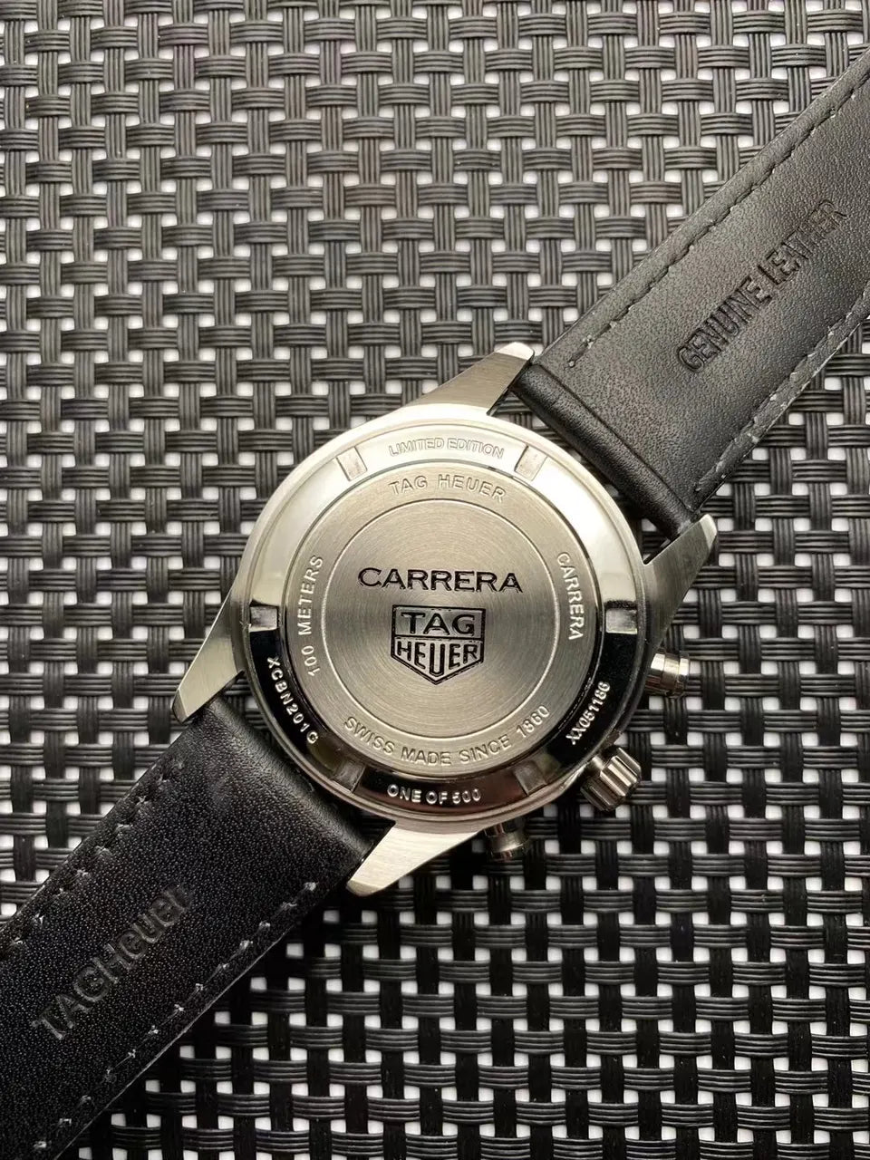 Tag Heuer Carrera Silver Dial Black Leather Chronograph - Hình 4